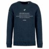 Sweat militant col rond navy blue heather Desobeissance face.jpg