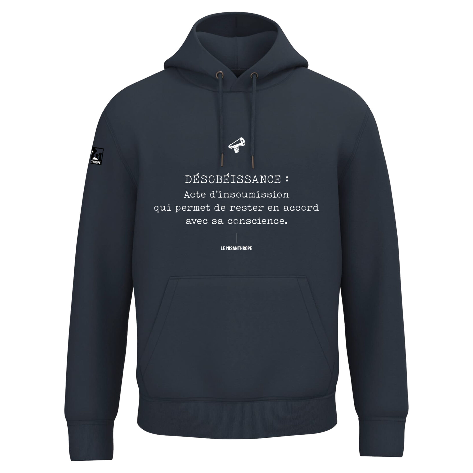 Sweat à capuche militant – Désobéissance | Mode éthique et engagée sweat à capuche militant "Désobéissance" en coton bio – mode engagée et éthique