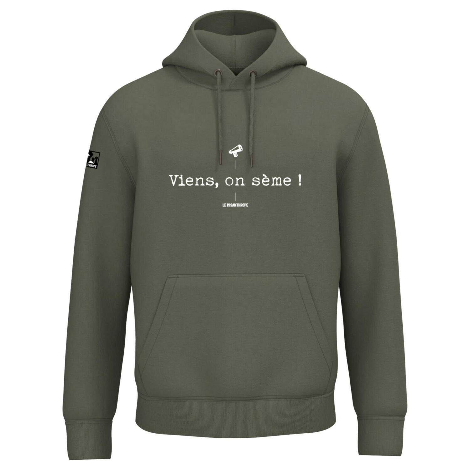 Sweat à capuche en coton bio "Viens, on sème" - Vêtement militant Le Misanthrope