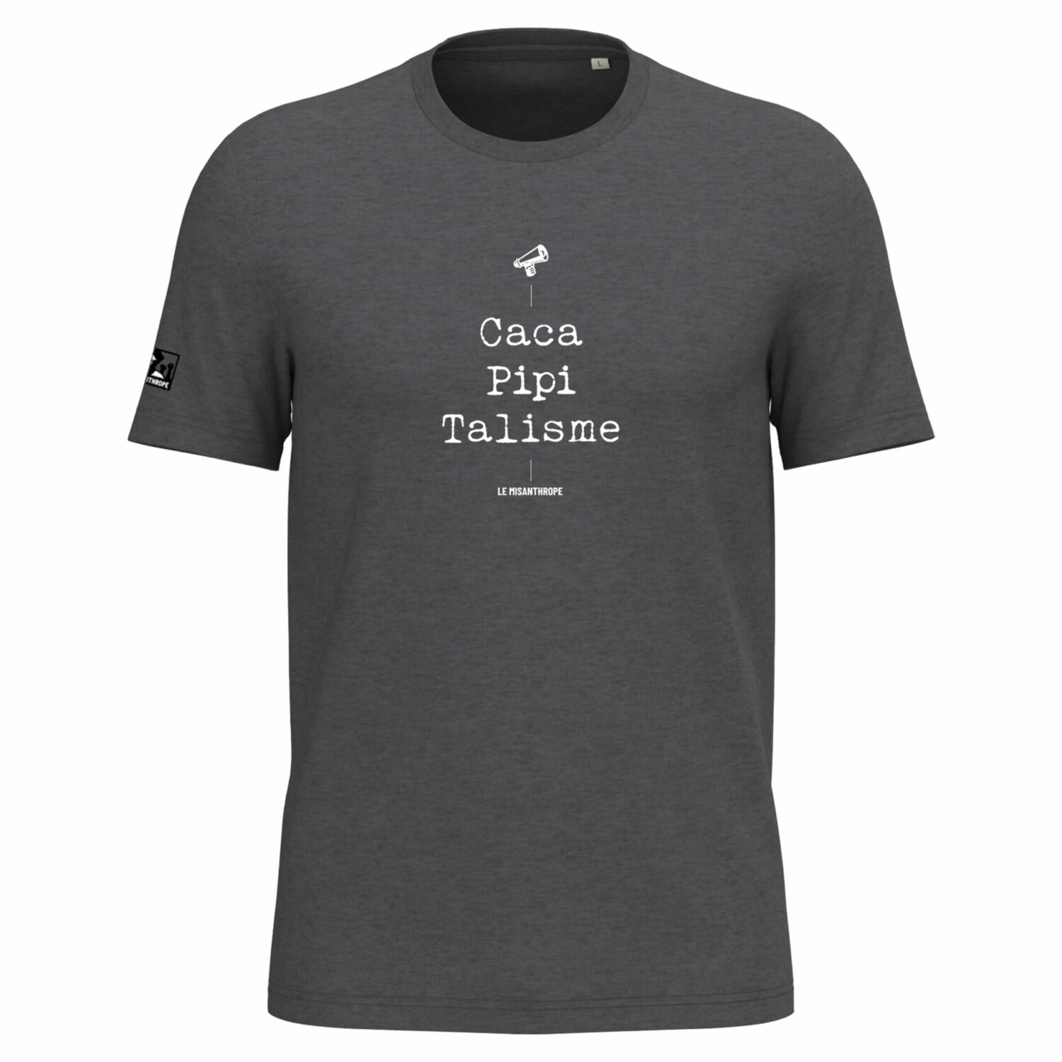 T-shirt militant en coton bio avec le slogan humoristique "Caca Pipi Talisme" – Le Misanthrope