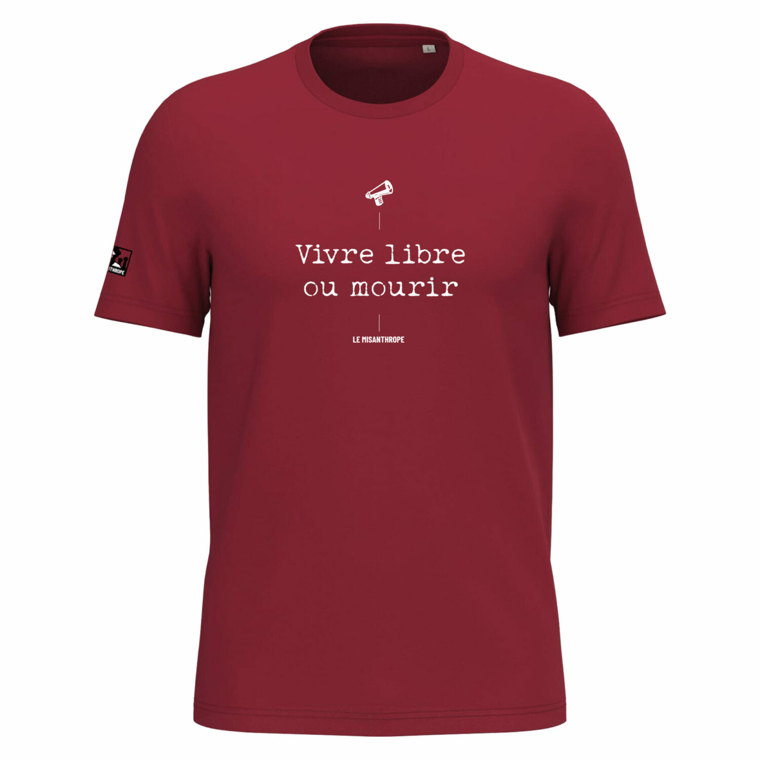 T-shirt militant "Vivre libre ou mourir" en coton bio – vêtement engagé et révolutionnaire