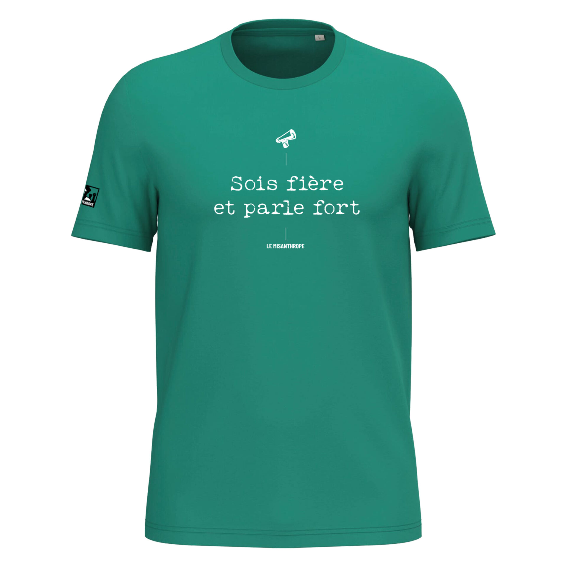 t-shirt féministe avec slogan Sois fière et parle fort – vêtement engagé pour l’égalité des femmes et l’affirmation féministe.