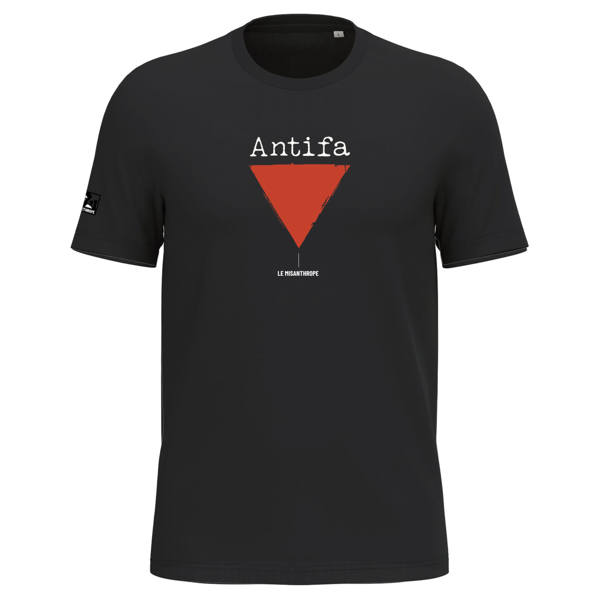 T-shirt ANTIFA en coton bio – message antifasciste clair et frontal T-shirt militant noir avec le mot "ANTIFA" imprimé – coton bio certifié