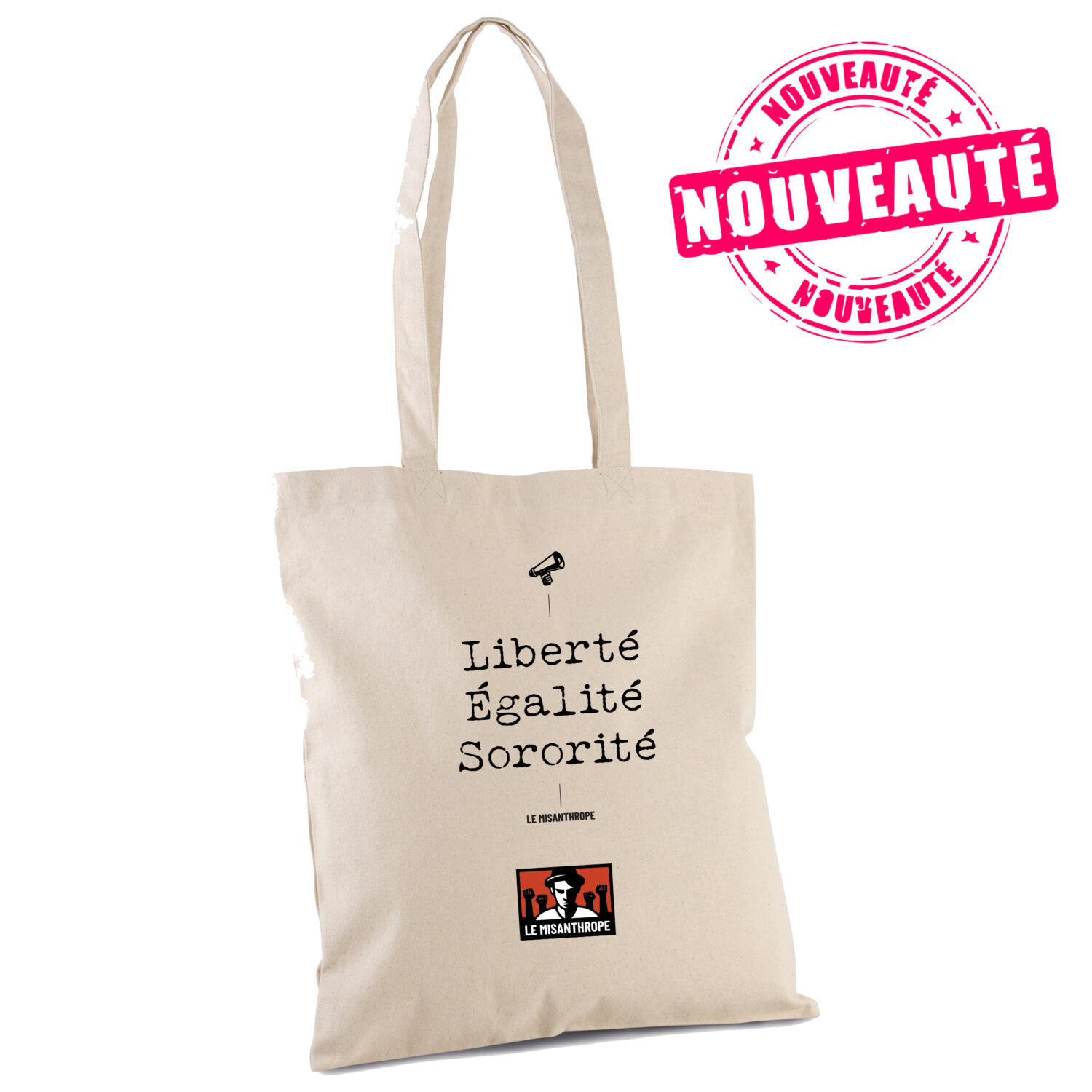 tote bags "Liberté, égalité, sororité" créé par le Misanthrope
