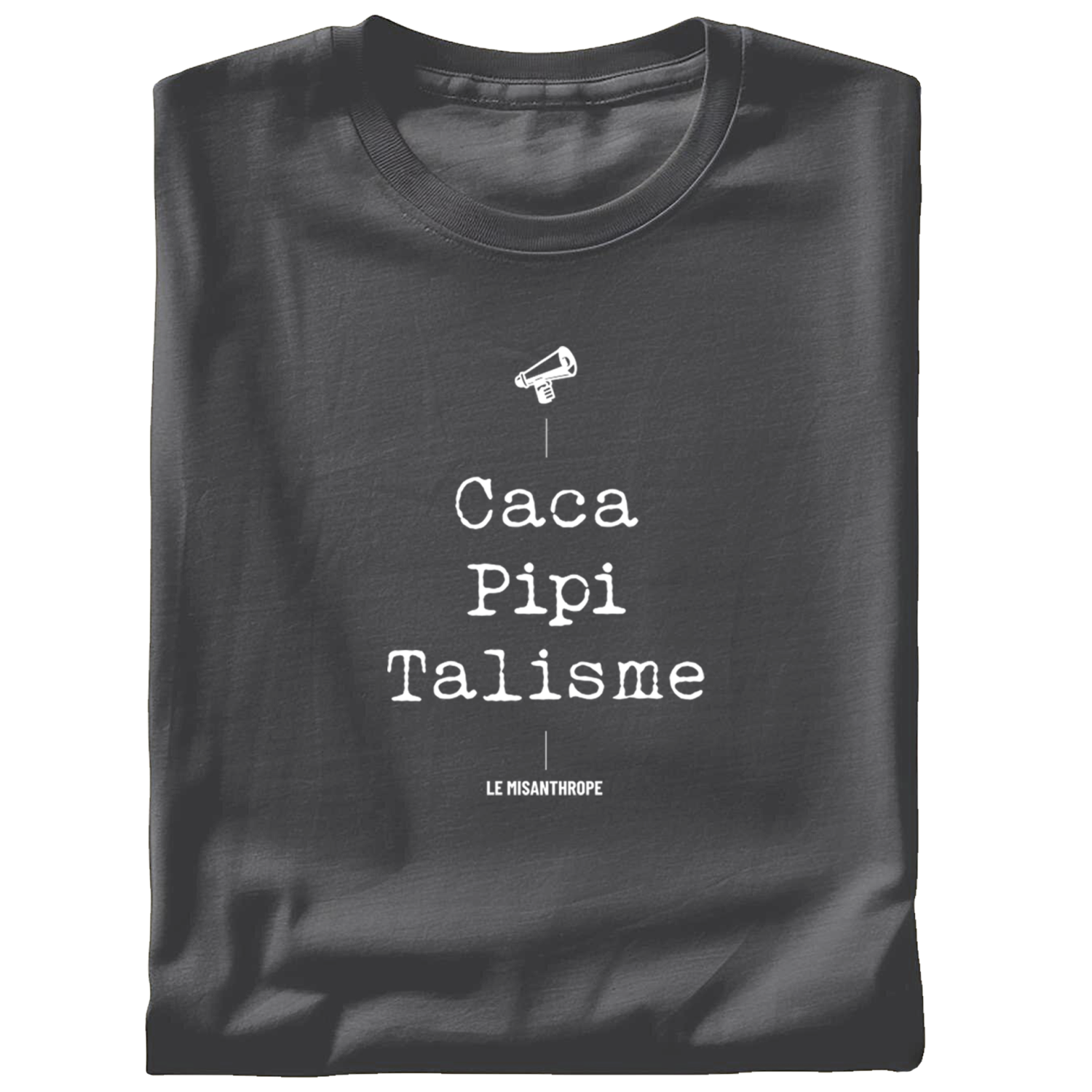 T-shirt militant en coton bio avec le slogan humoristique "Caca Pipi Talisme" – Le Misanthrope