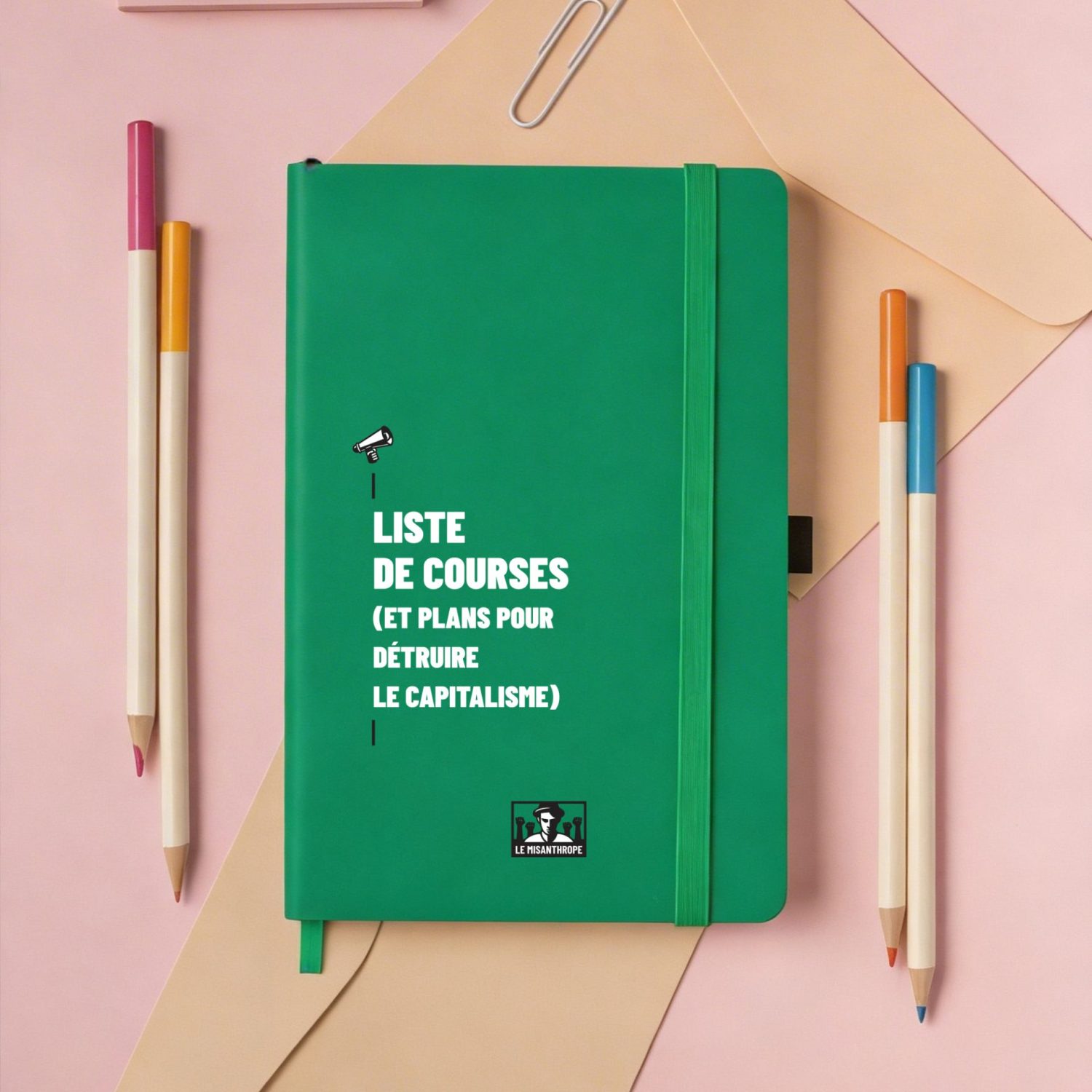 carnet A6 liste des courses et plans pour détruire le capitalisme Le Misanthrope