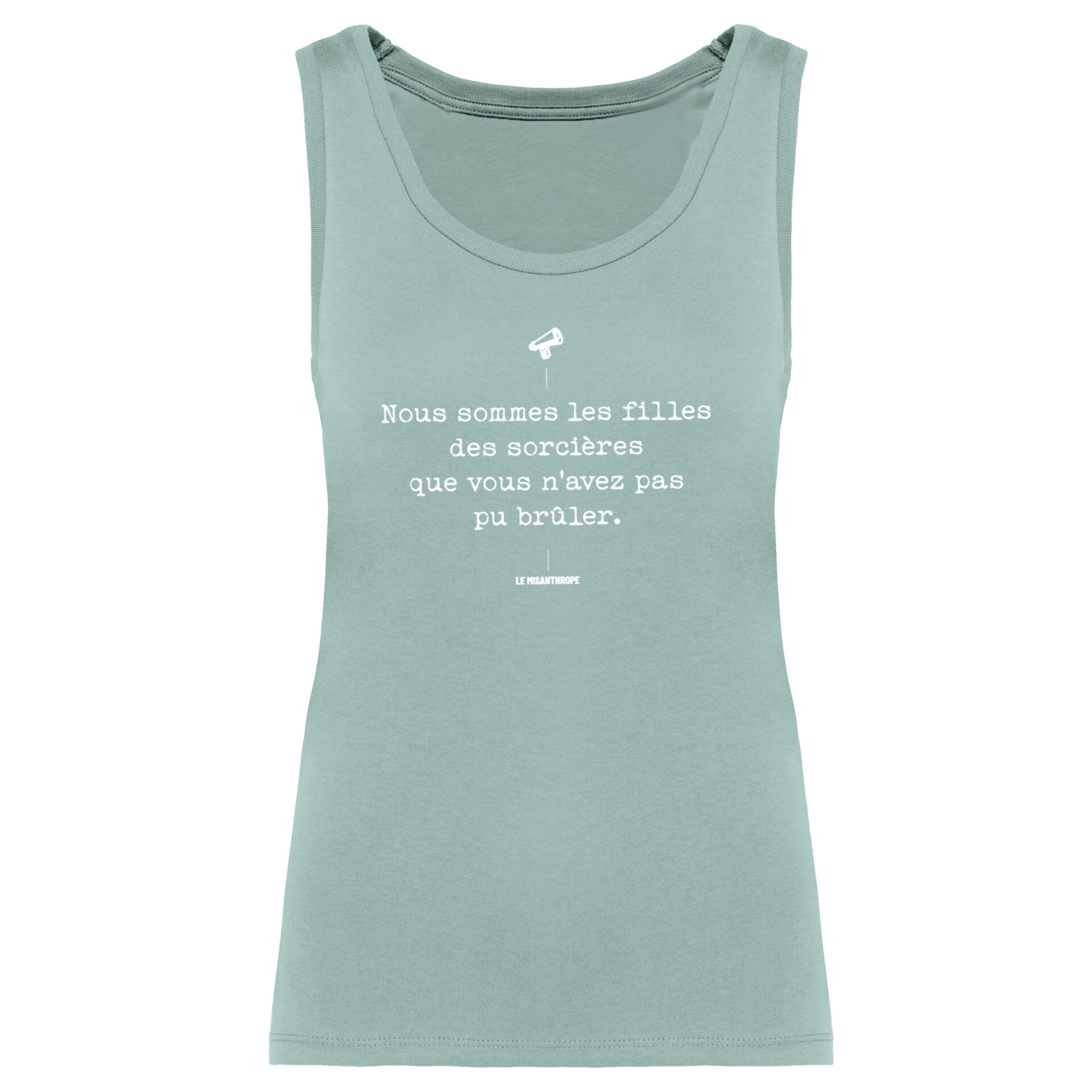Débardeur féministe coton bio « Nous sommes les filles des sorcières que vous n’avez pas pu brûler » – vêtement militant Le Misanthrope