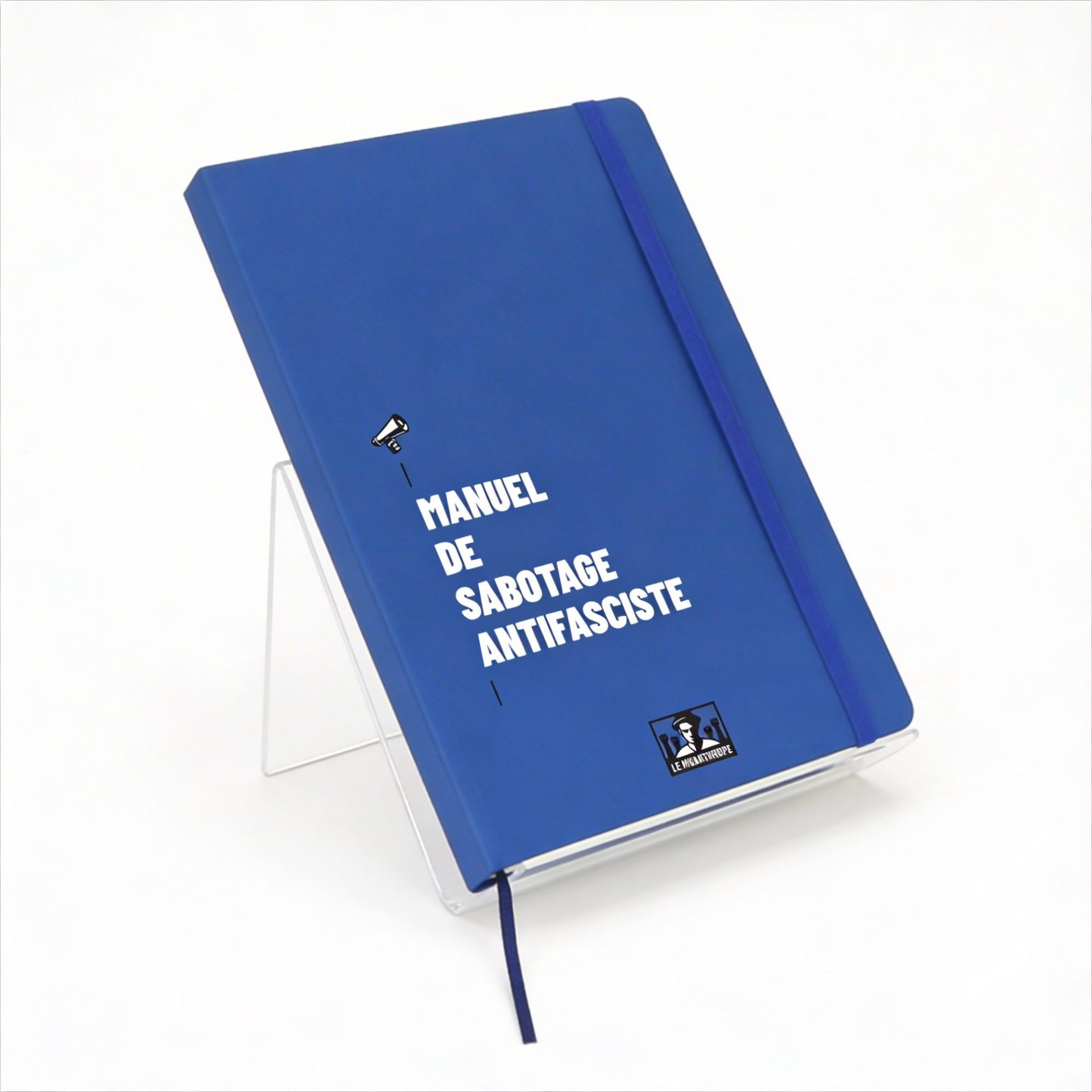 cahier militant A5 manuel de sabotage antifasciste couverture bleue similicuir