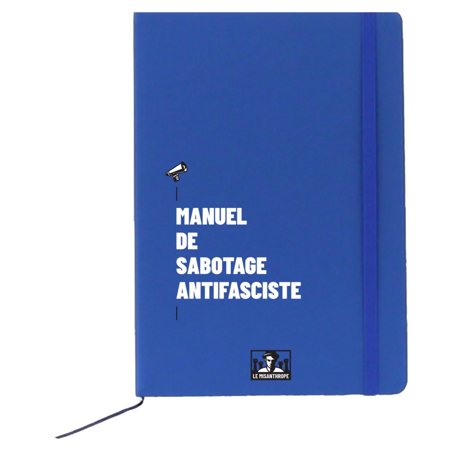 cahier militant A5 manuel de sabotage antifasciste couverture bleue similicuir