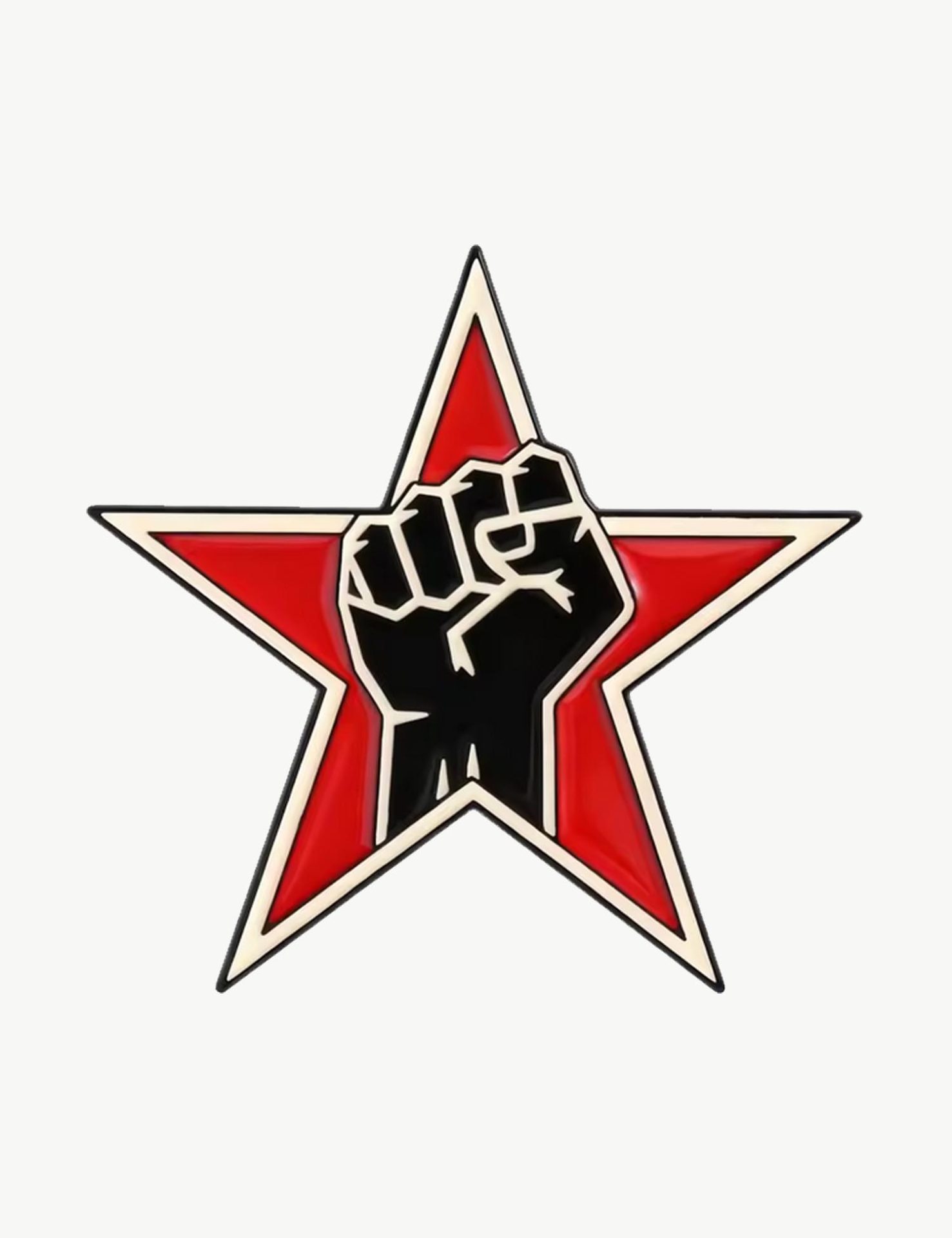 Pin's militant "Poing levé – Étoile rouge"