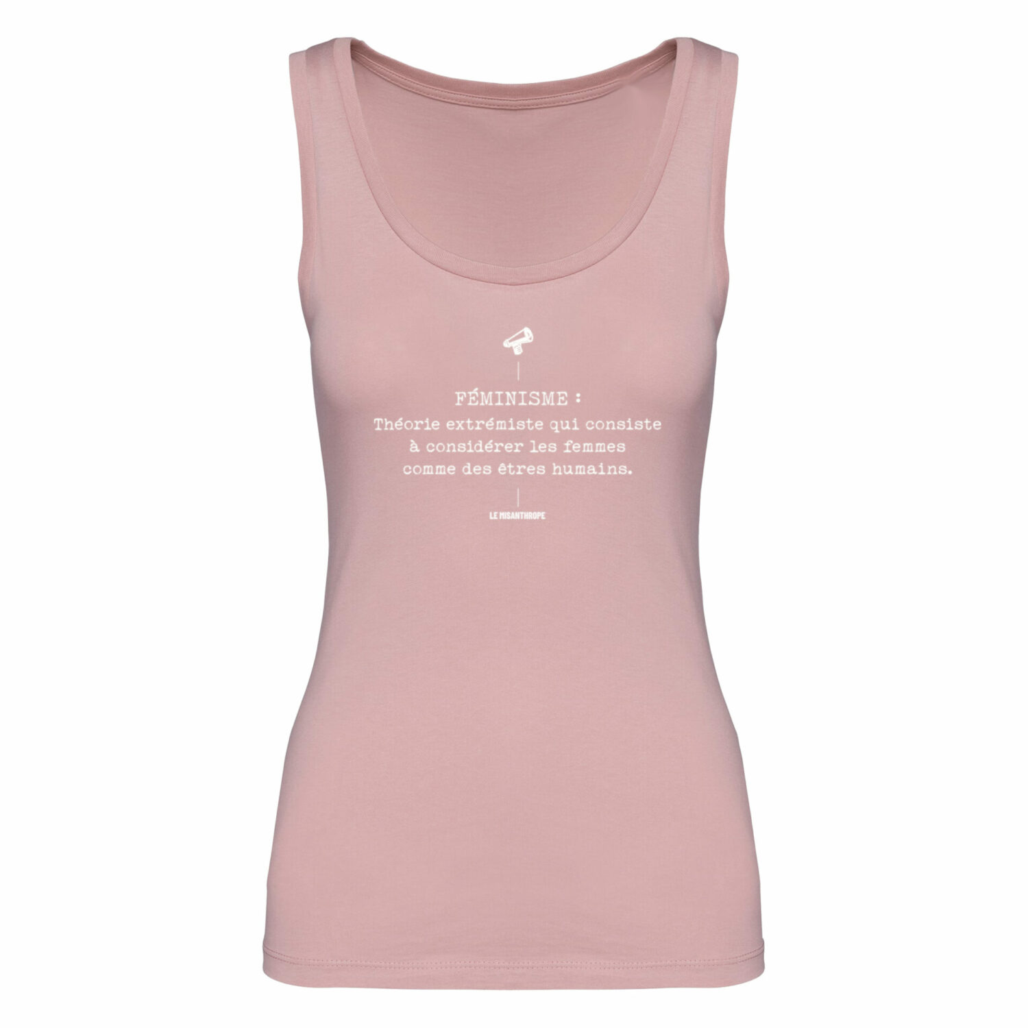 Débardeur féministe en coton bio avec slogan « Féminisme » – vêtement féministe militant Le Misanthrope