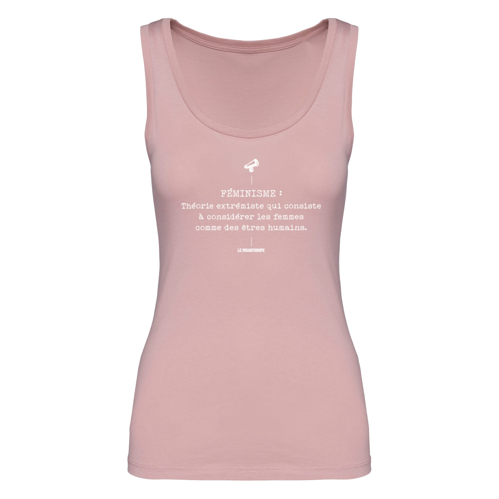 Débardeur féministe en coton bio avec slogan « Féminisme » – vêtement féministe militant Le Misanthrope