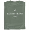 T-shirt militant "Mauvaise herbe" en coton bio, créé par Le Misanthrope, pour une mode éthique et engagée.