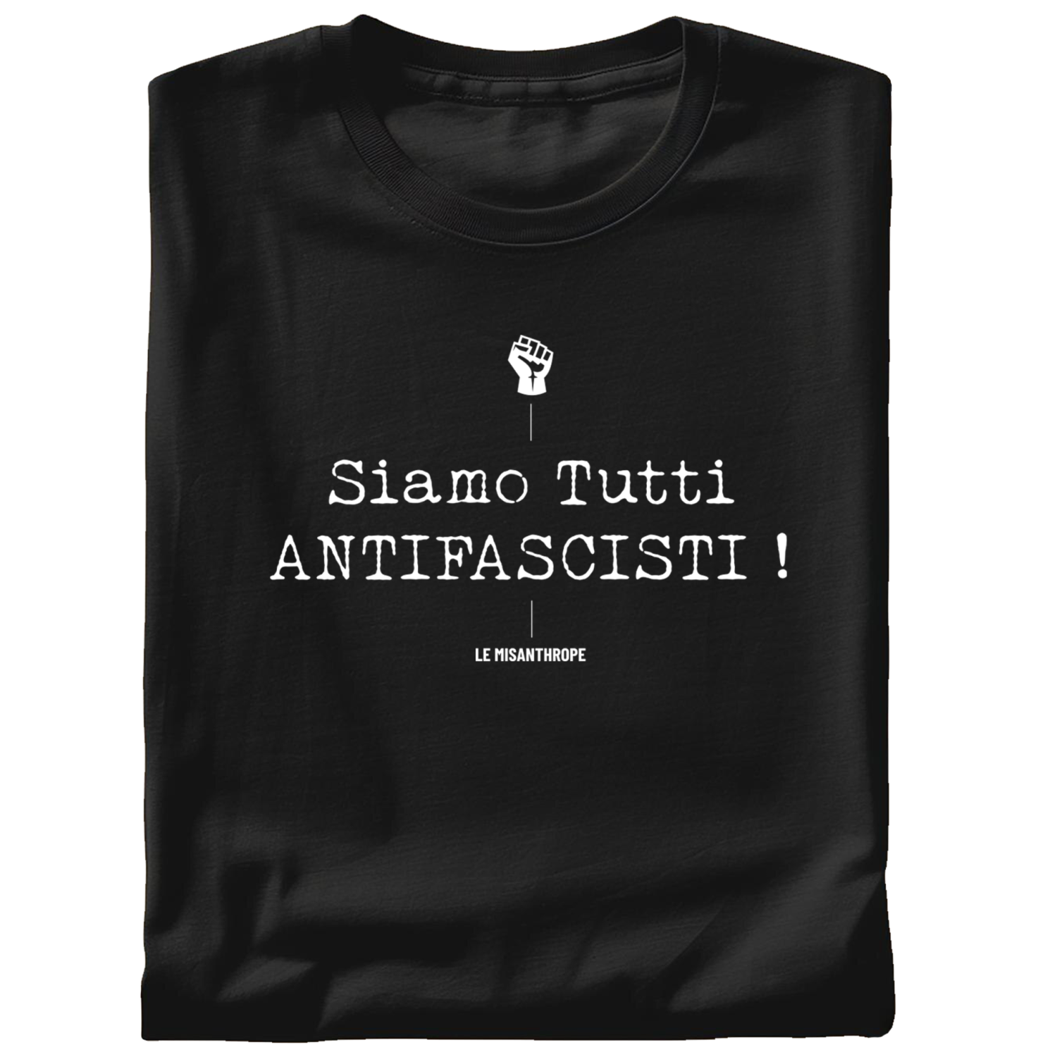 t shirt antifasciste siamo tutti antifascisti coton biologique conversion vetement militant unisexe le misanthrope