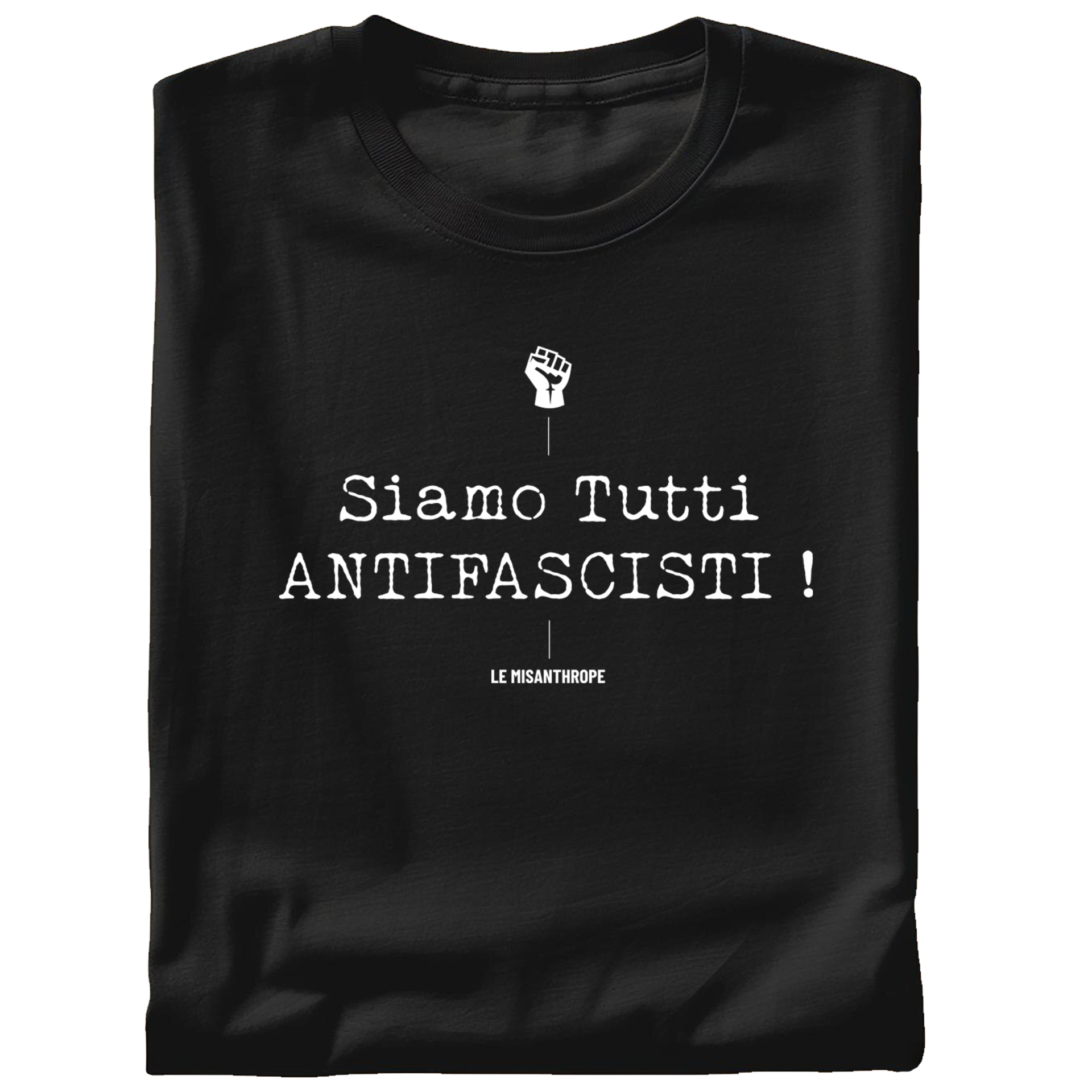 t shirt antifasciste siamo tutti antifascisti coton biologique conversion vetement militant unisexe le misanthrope