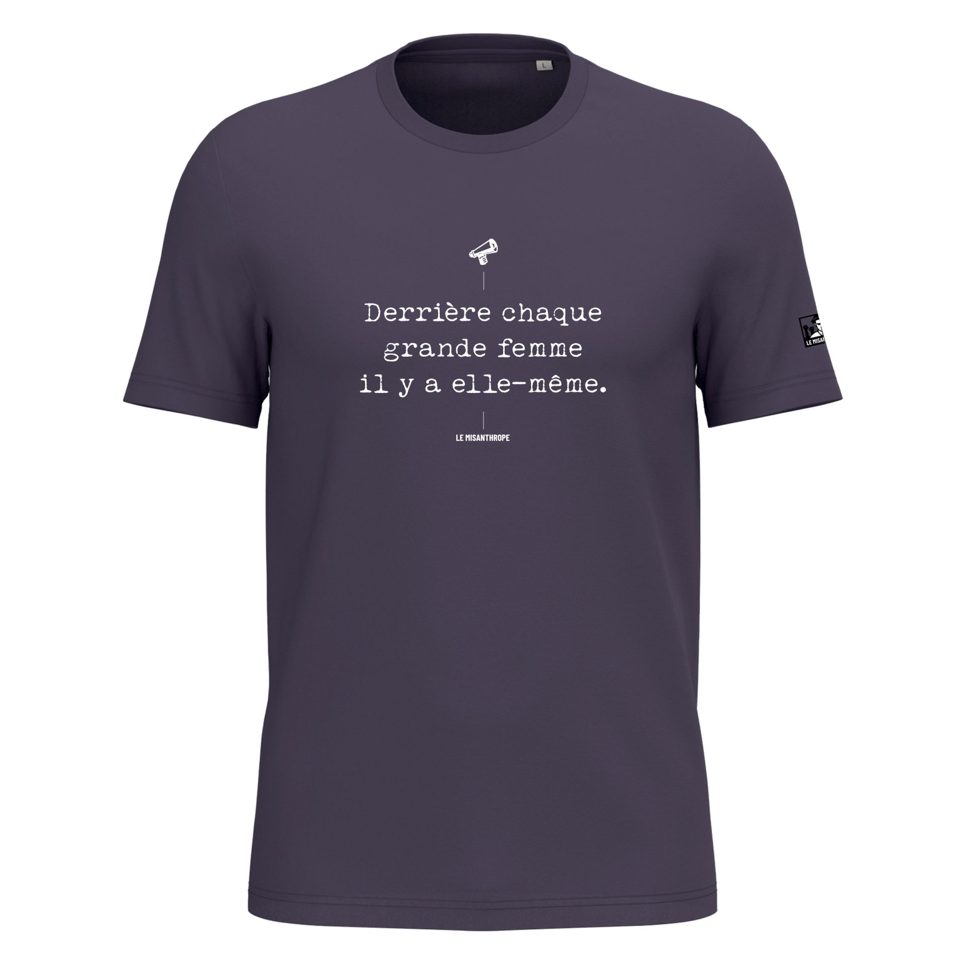T-shirt féministe derrière chaque grande femme il y a elle même coton bio message engagé femme