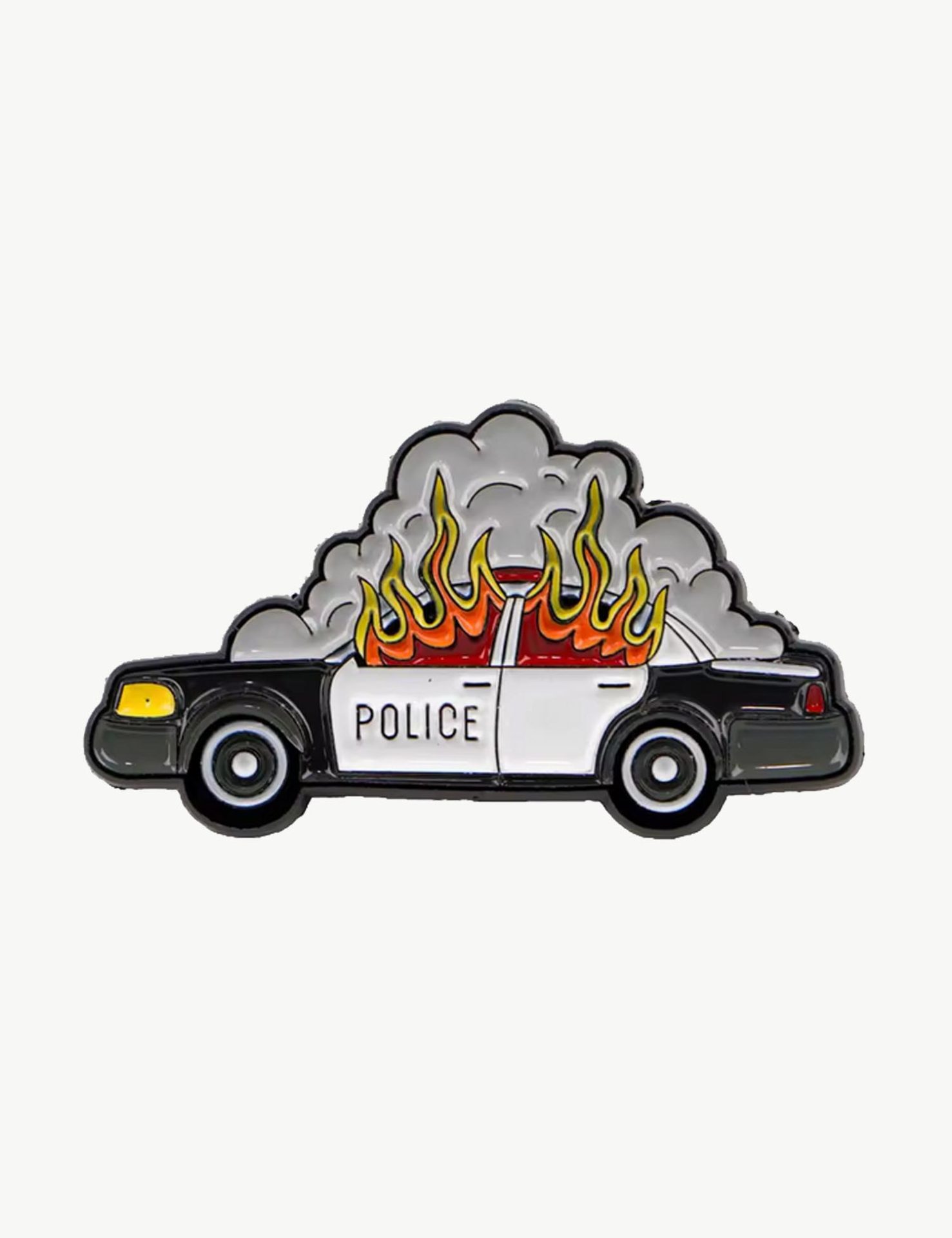 Pin's militant "Voiture de police en feu"