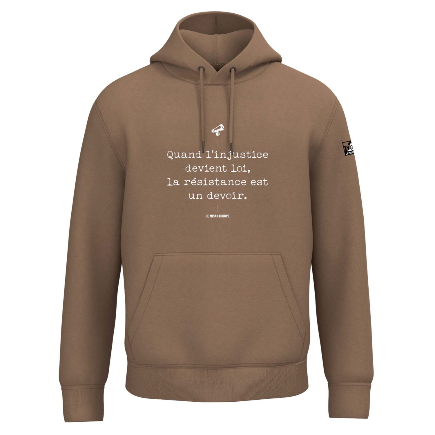 Sweat à capuche militant "Quand l'injustice devient loi"