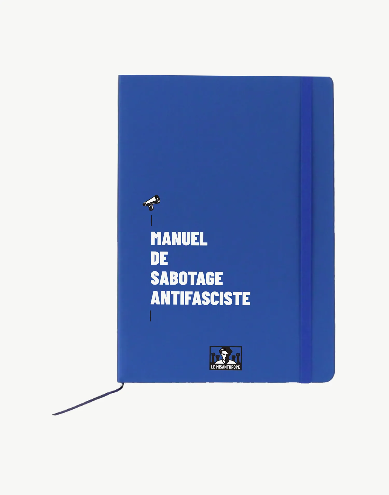 cahier militant A5 manuel de sabotage antifasciste couverture bleue similicuir