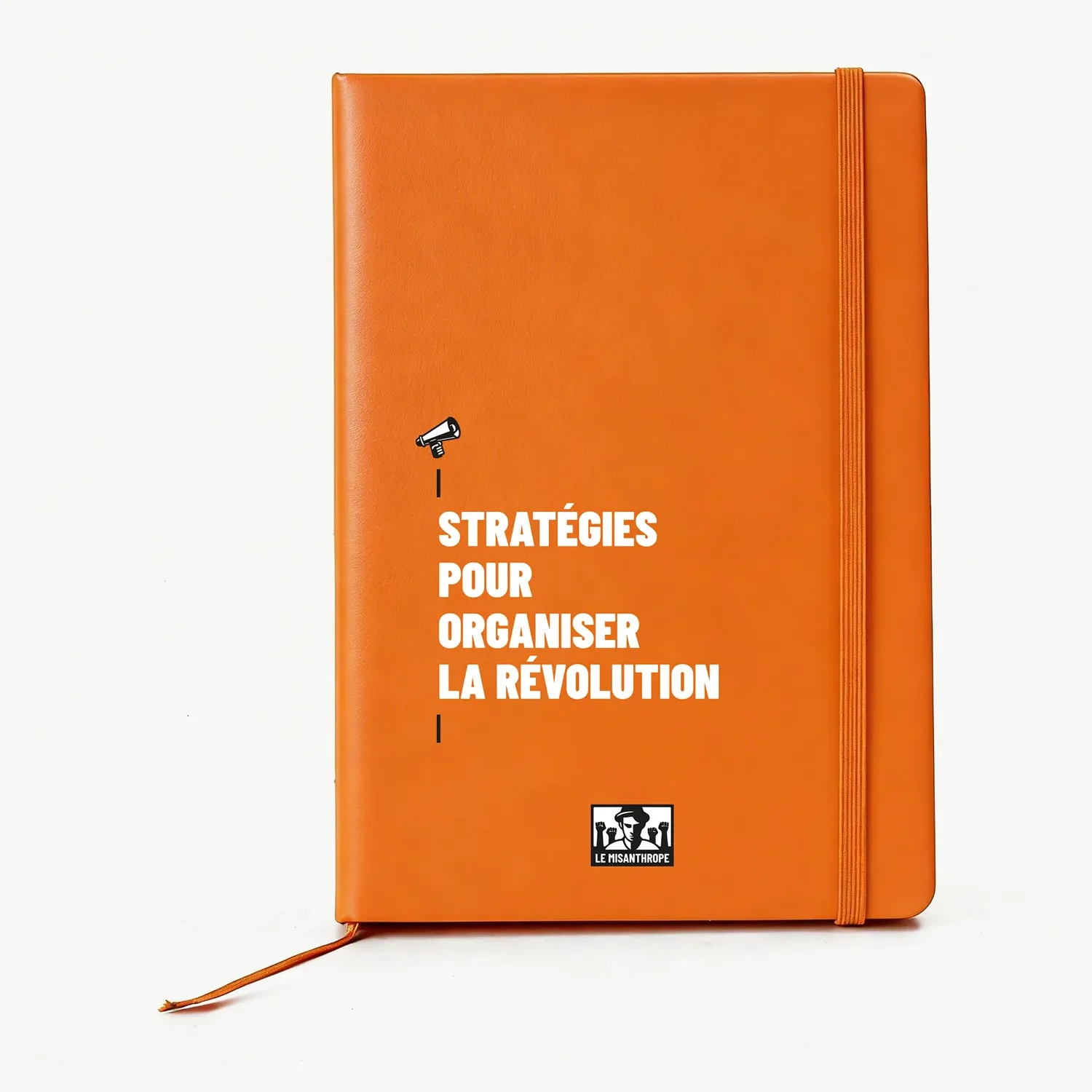 Cahier militant A5 Stratégie pour organiser la révolution - couverture similicuir orange - Le Misanthrope