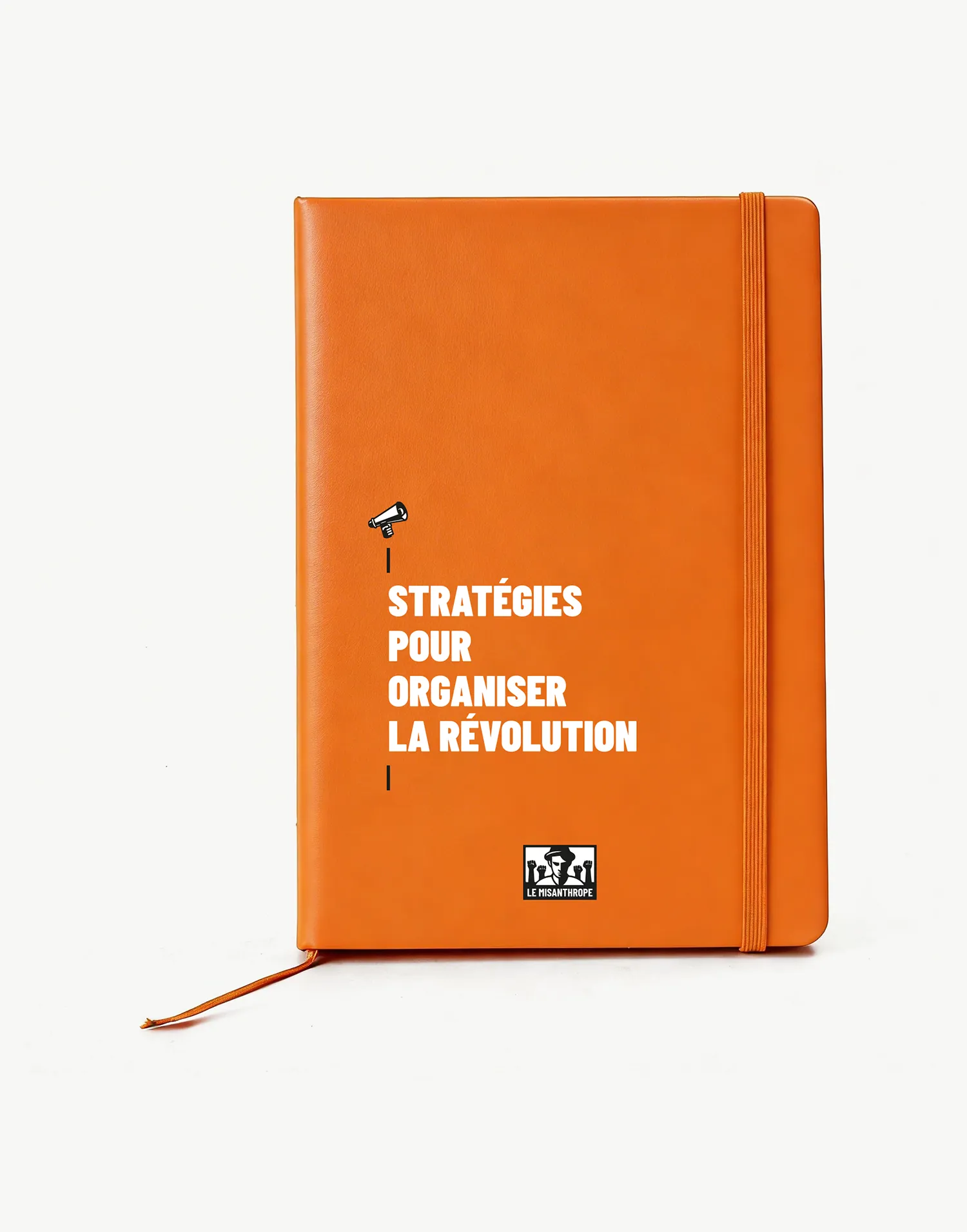 Cahier militant A5 Stratégie pour organiser la révolution - couverture similicuir orange - Le Misanthrope