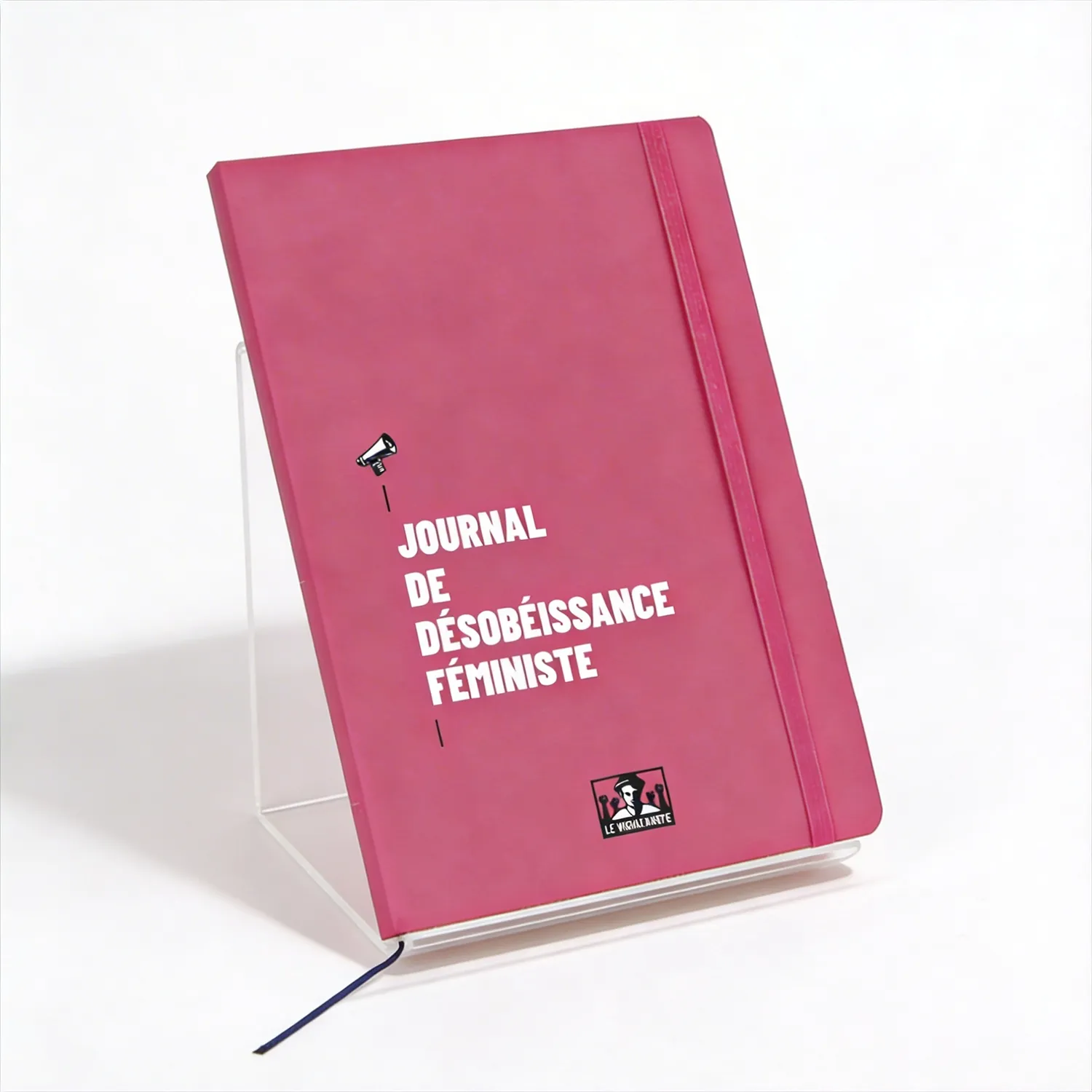 Cahier militant A5 "Journal de désobéissance féministe" - Couverture similicuir fuschia - Le Misanthrope