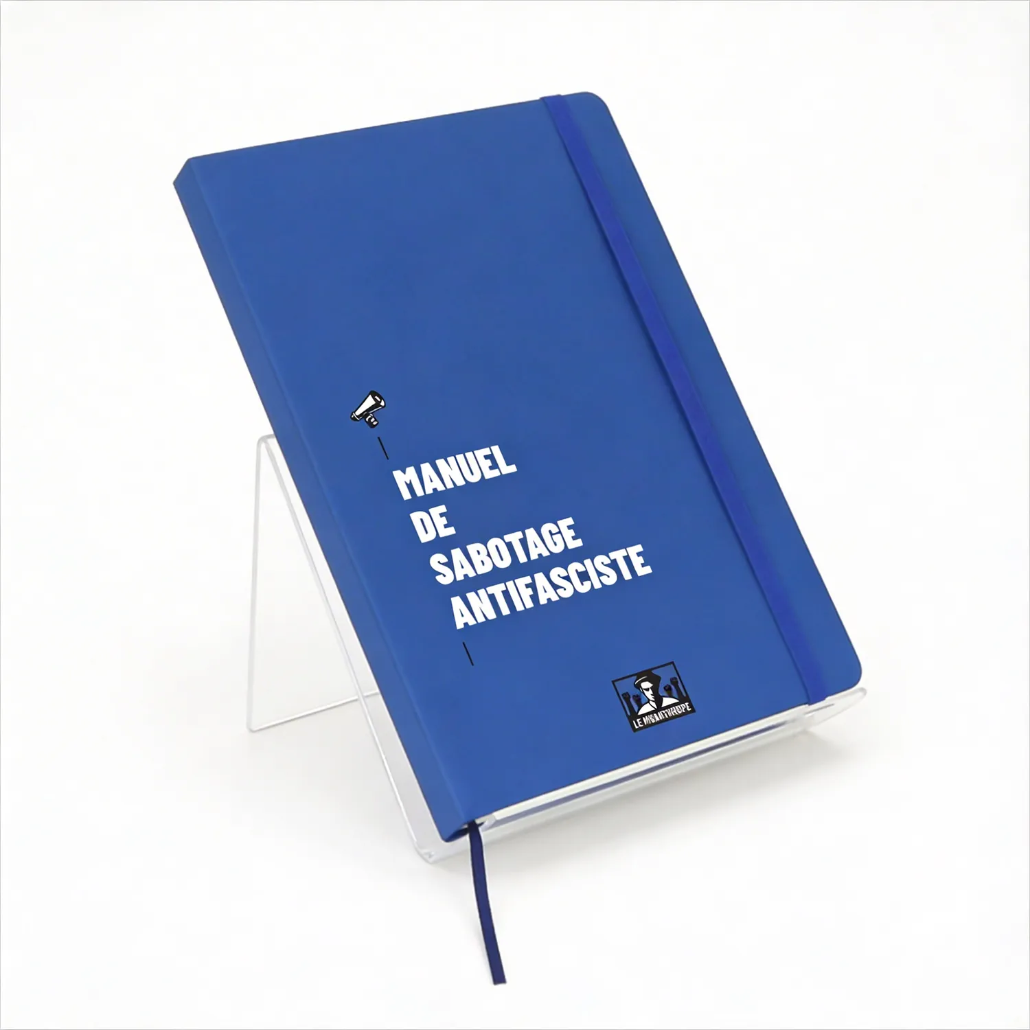 cahier militant A5 manuel de sabotage antifasciste couverture bleue similicuir
