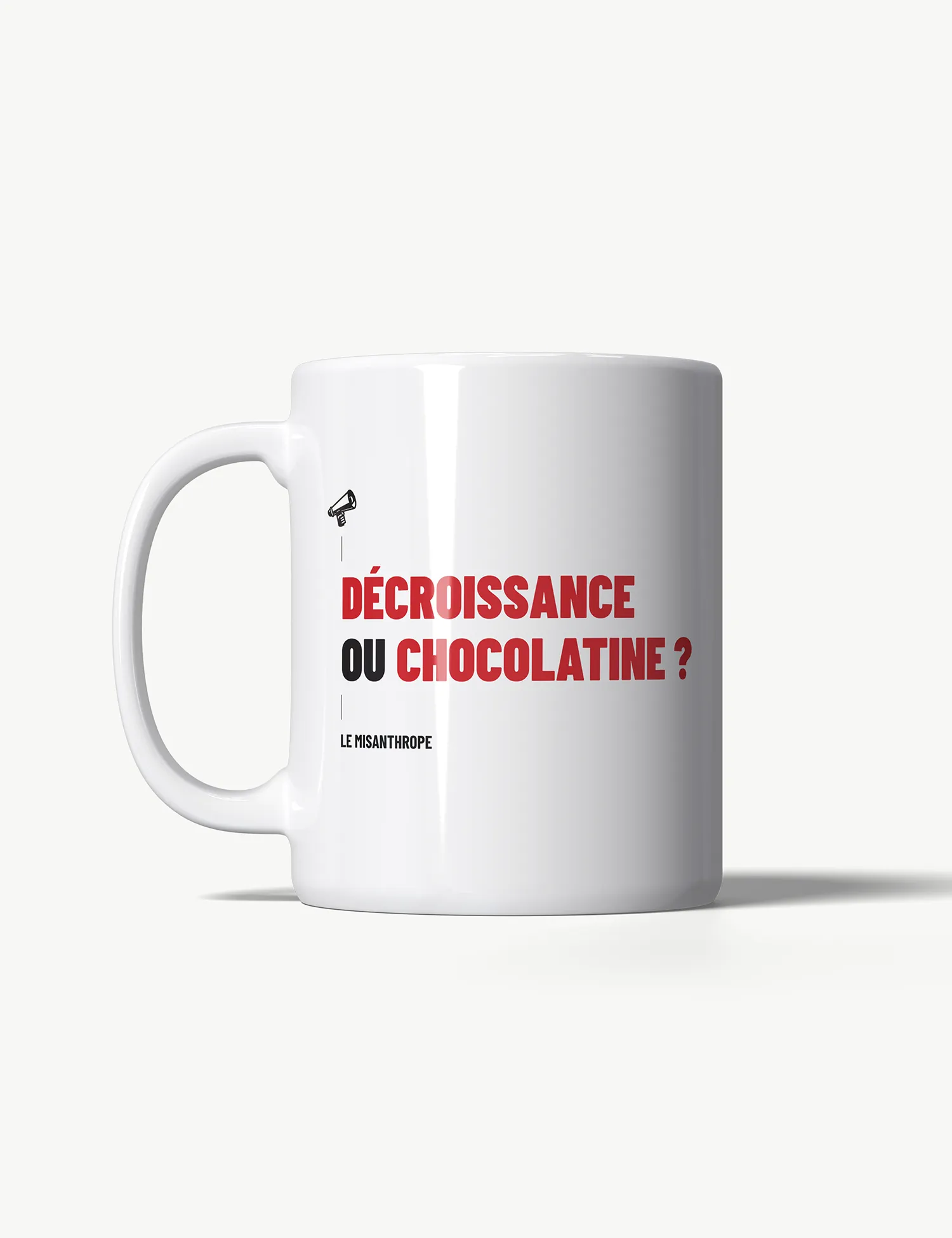 Mug militant écologie humour “Décroissance ou chocolatine” tasse engagée Le Misanthrope