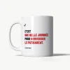 Mug féministe “C’est une belle journée pour renverser le patriarcat”. Une tasse engagée pour afficher ses convictions au quotidien.