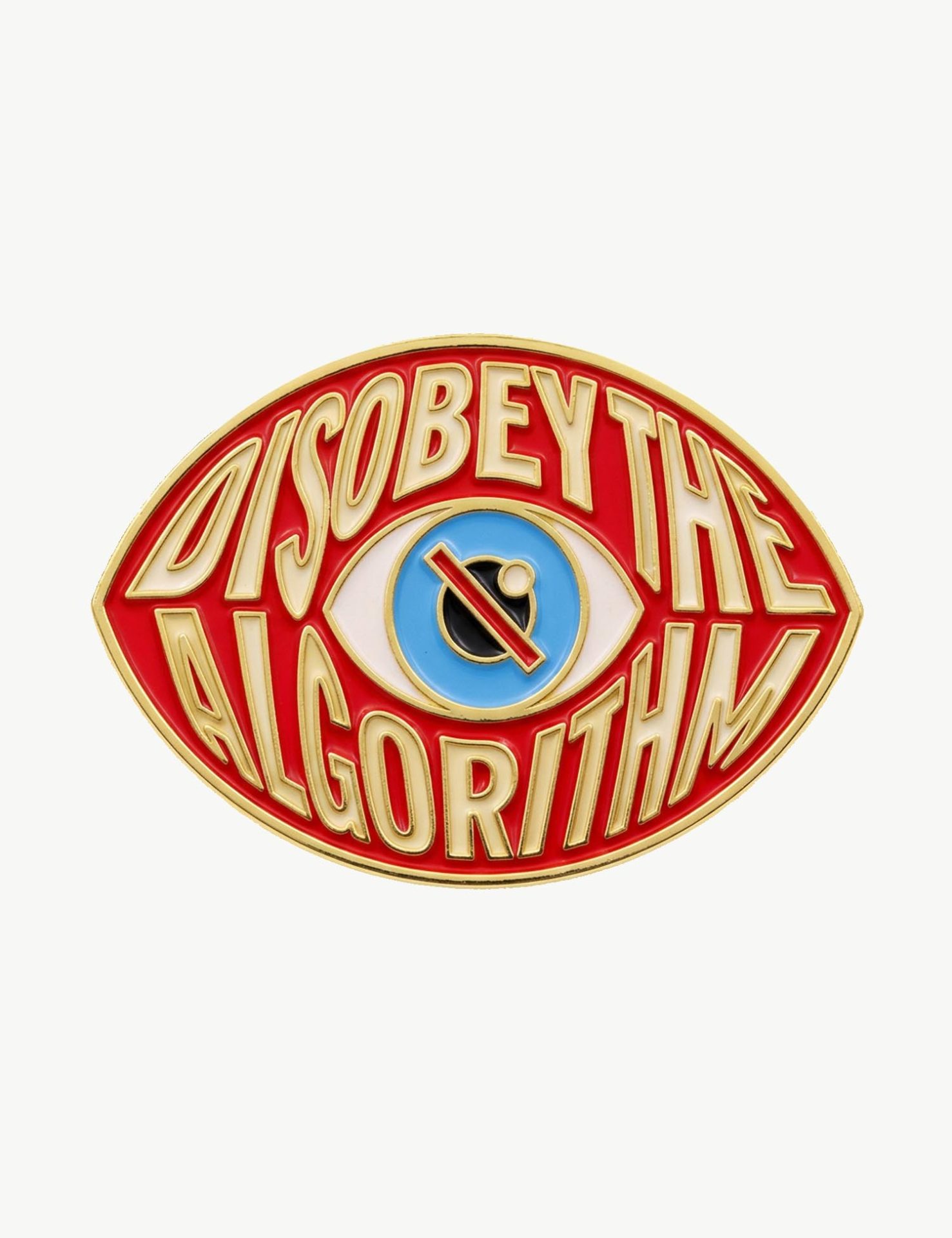 Pin's militant « Disobey the Algorithm » du Misanthrope, message contre la manipulation des algorithmes
