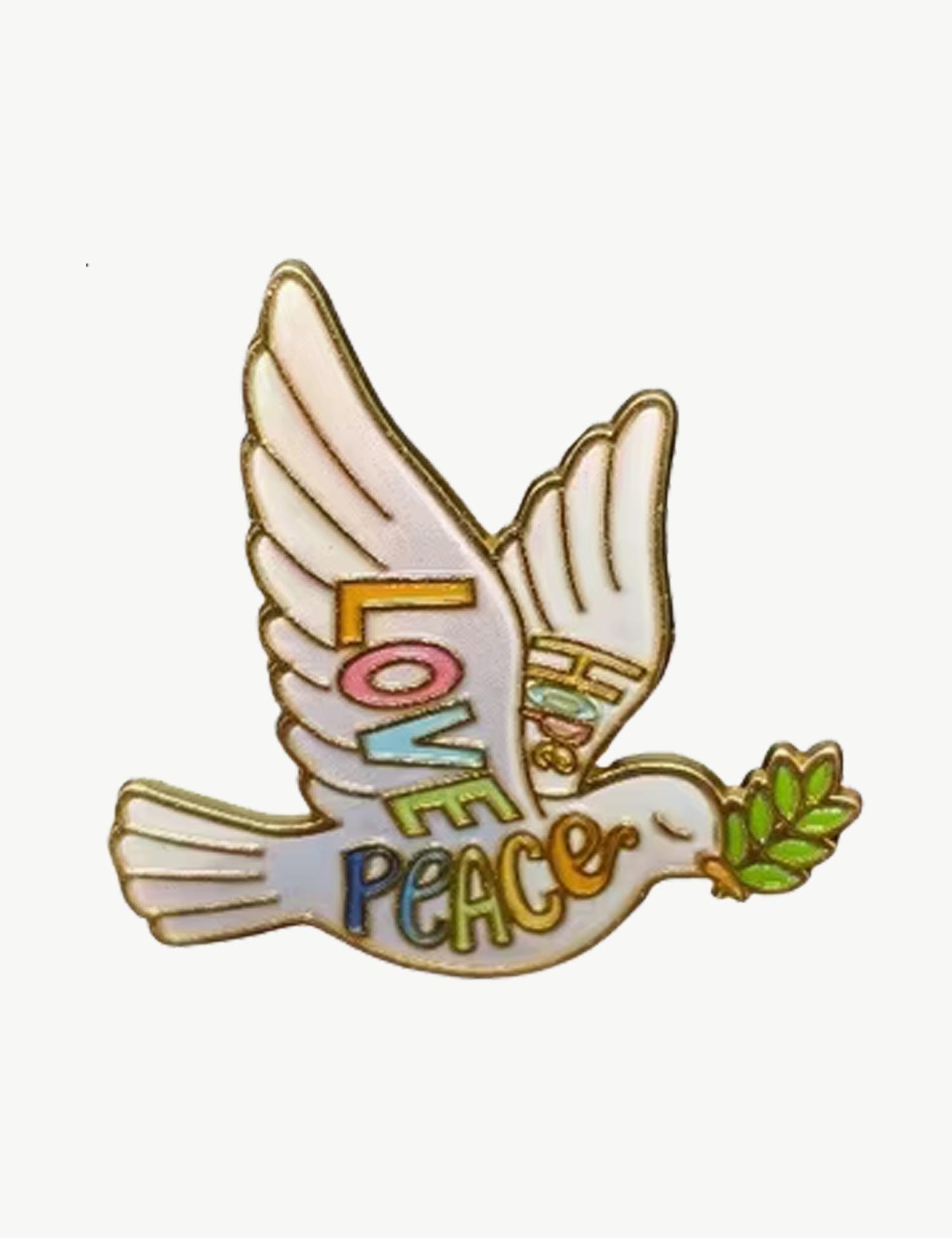 Pin's militant Love Peace aux couleurs de la paix et de l'amour
