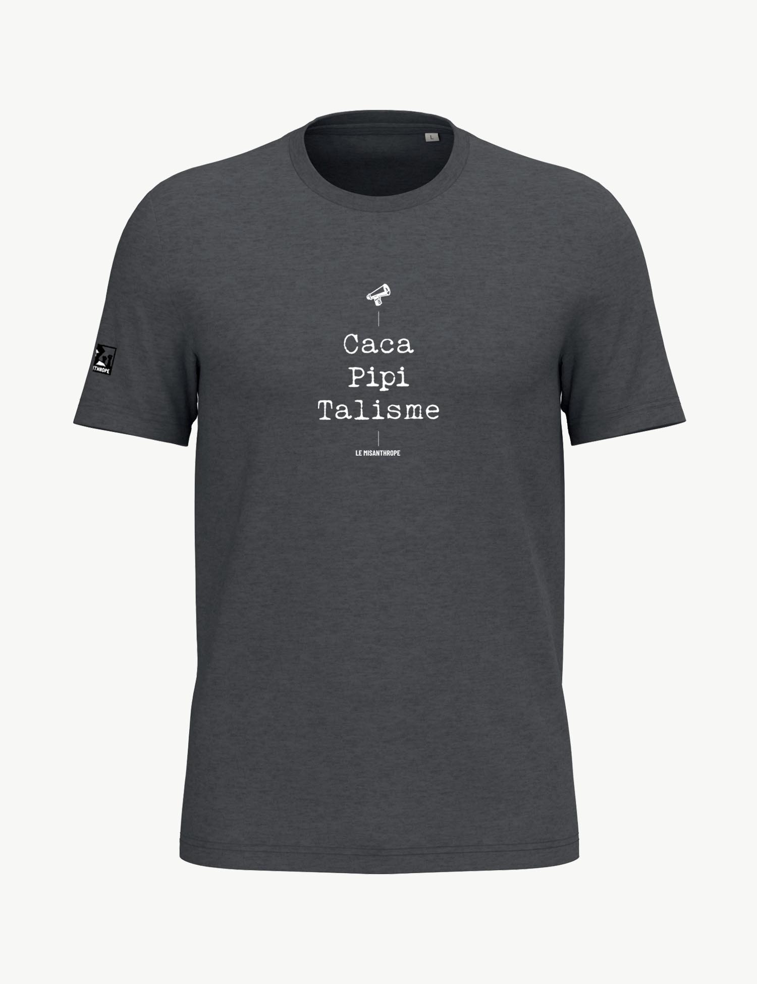 T-shirt militant en coton bio avec le slogan humoristique "Caca Pipi Talisme" – Le Misanthrope