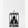 T-shirt militant en coton bio avec le slogan « Ni frontières, ni haine, ni fachos », imprimé dans les Cévennes