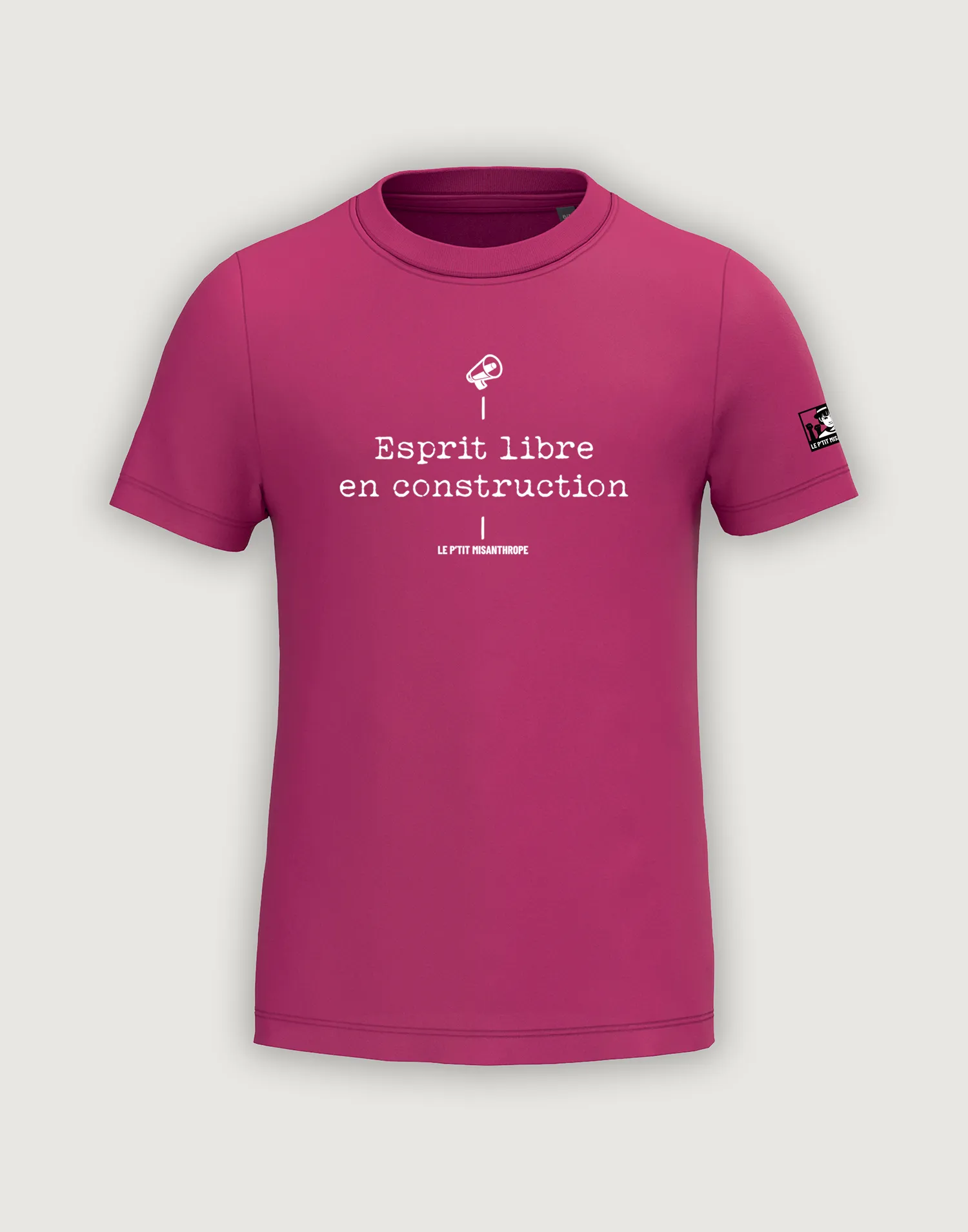 T-shirt enfant militant esprit libre en construction en coton bio, message engagé pour enfant